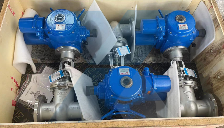 Z41W-16P-DN100电动不锈钢闸阀整装准备发往西宁某电厂(图1) Z41W-16P-DN100电动不锈钢闸阀整装准备发往西宁某电厂(图1)