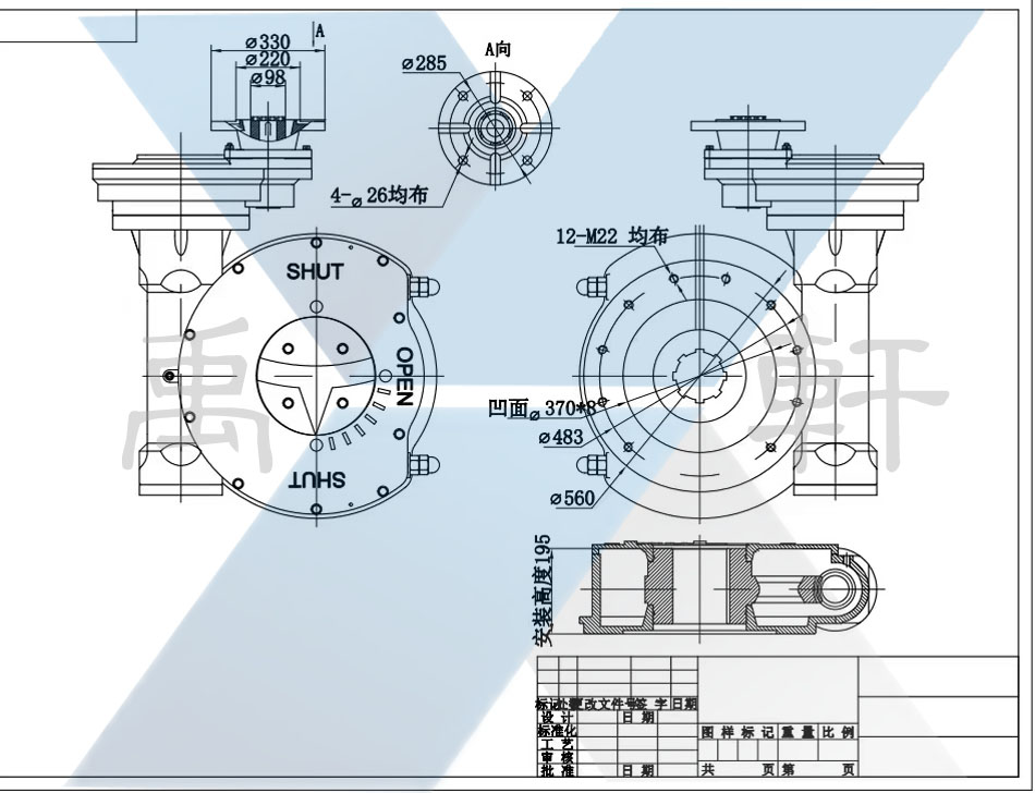 QDX3-D12电动青青草免费观看视频连接尺寸图(图1)